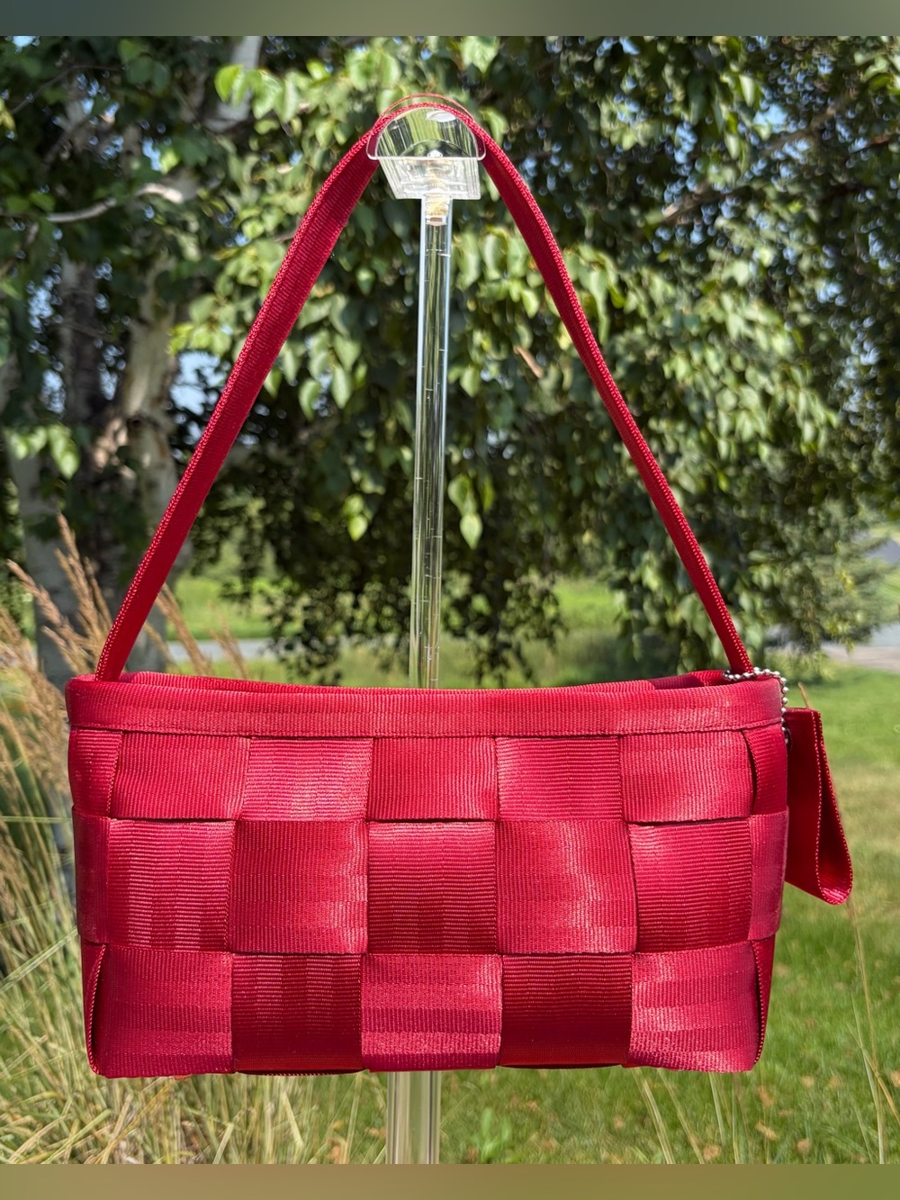 Vintage Harvey’s “The Original Detroit” Scarlet Red Baguette Shoulder Bag EUC - Picture 8 of 15